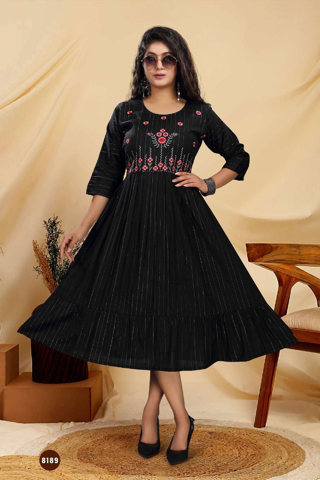 New Riyaa Fiza 1 Fancy Casual Wear Rayon Embroidery Kurti Collection